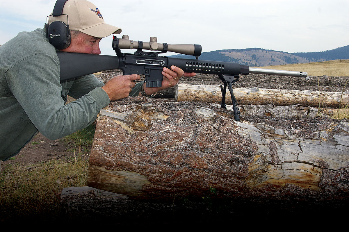 The 6mm HAGAR cartridge barely generated enough recoil to knock the crosshairs off a target with the muzzle brake in place on the AR-X rifle during field testing.
